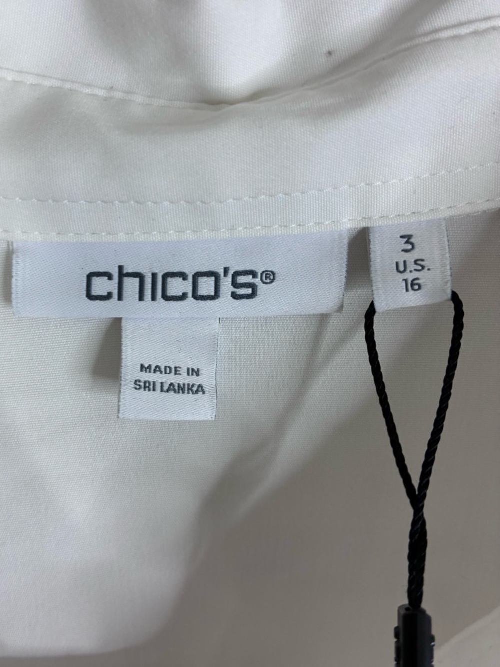 Chico's Poplin Diagonal Button Front Tier Dress in Alabaster Size 16 NEW - Picture 8 of 9
